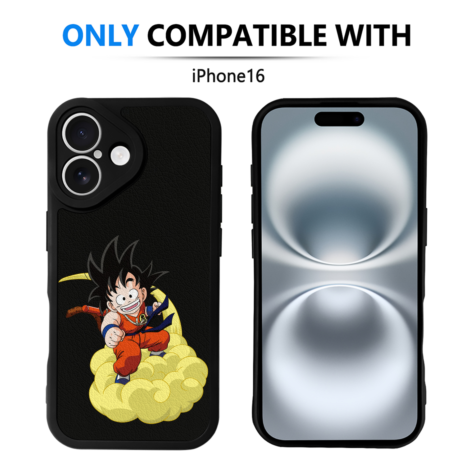 （画像用） ドラゴンボール 孫悟空（そん ごくう）Son Goku カカロット DRAGON BALL Kakarotto 【iPhone 16シリーズ対応】シリコンスマホケース（レザー調） 材質：シリコン
